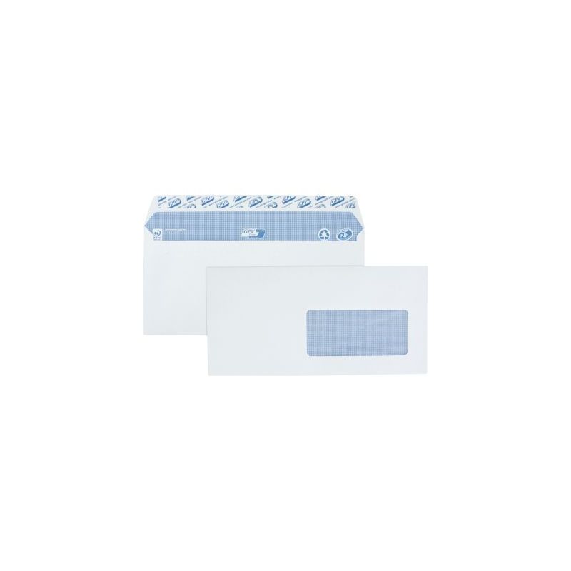 Achetez Boîte de 500 Enveloppes blanches DL 110x220 90g/m² fenêtre 45x100 bande de protection 271.. Achetez Boîte de 500 Enveloppes blanches DL 110x220 90g/m² fenêtre 45x100 bande de protection 271..