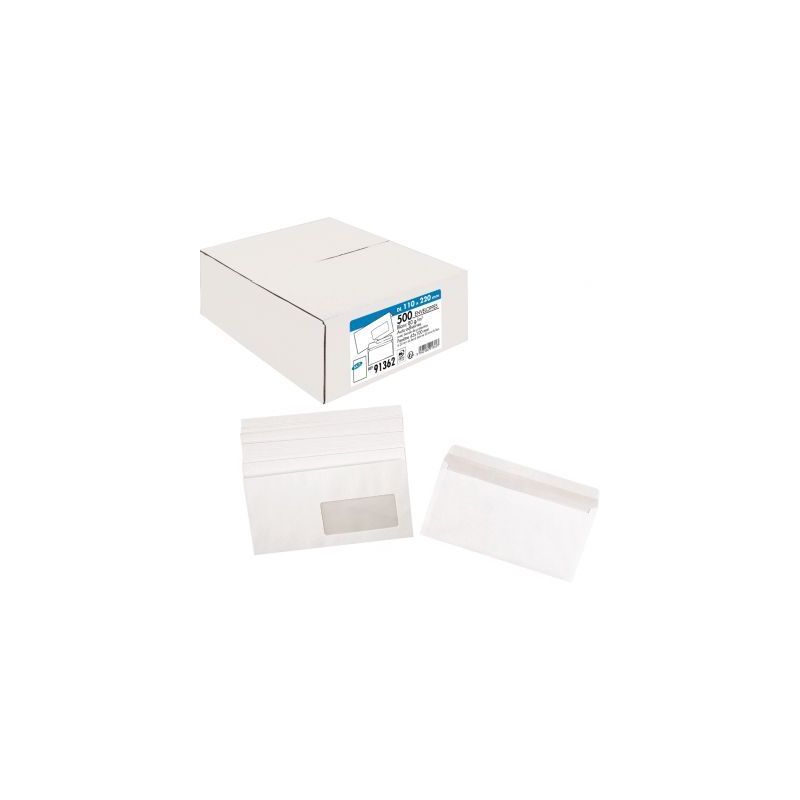 Achetez Boîte de 500 enveloppes Blanches 80g DL 110x220 mm fenêtre 45x100 mm auto-adhésives pas c.. Achetez Boîte de 500 enveloppes Blanches 80g DL 110x220 mm fenêtre 45x100 mm auto-adhésives pas c..