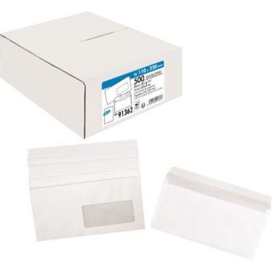 Achetez Boîte de 500 enveloppes Blanches 80g DL 110x220 mm fenêtre 45x100 mm auto-adhésives pas c..