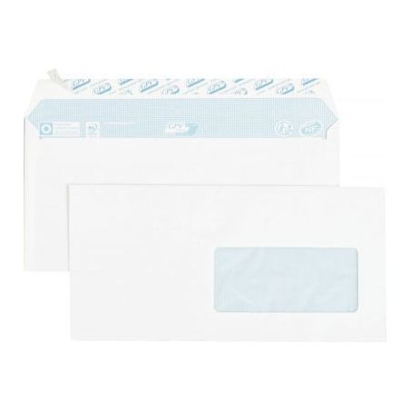 Achetez Boîte de 70 enveloppes blanches DL 110x220 80g/m² bande siliconée fenêtre 45x100 6262 pa..
