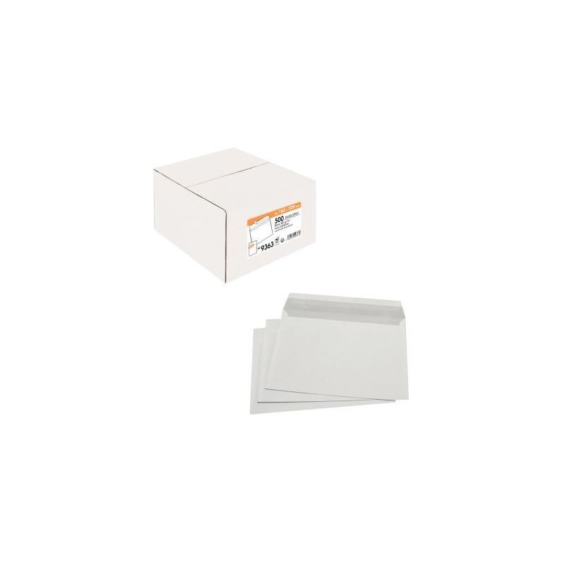 Achetez Boîte de 500 enveloppes Blanches 80g C5 162x229 mm auto-adhésives pas cher sur Ma Rentrée..