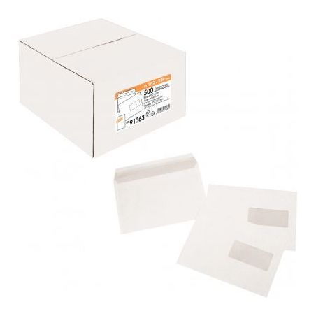 Achetez Boîte de 500 enveloppes Blanches 80g C5 162x229 mm fenêtre 45x100 mm auto-adhésives pas c..