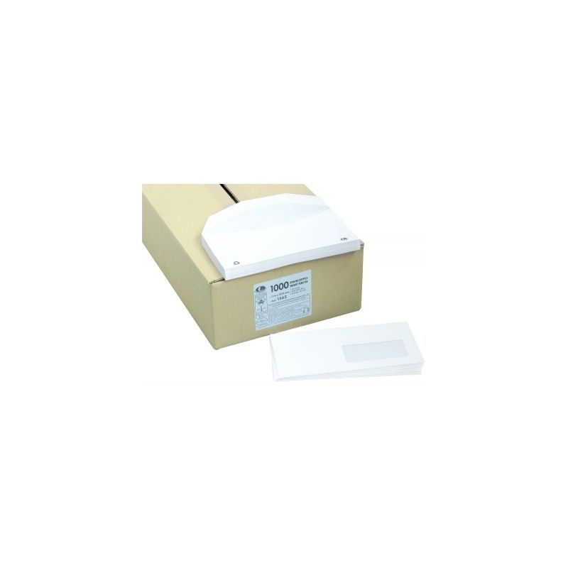 Achetez Boîte de 1000 enveloppes blanches 114x229 80g/m² fenêtre 45x100 de mise sous pli automati.. Achetez Boîte de 1000 enveloppes blanches 114x229 80g/m² fenêtre 45x100 de mise sous pli automati..