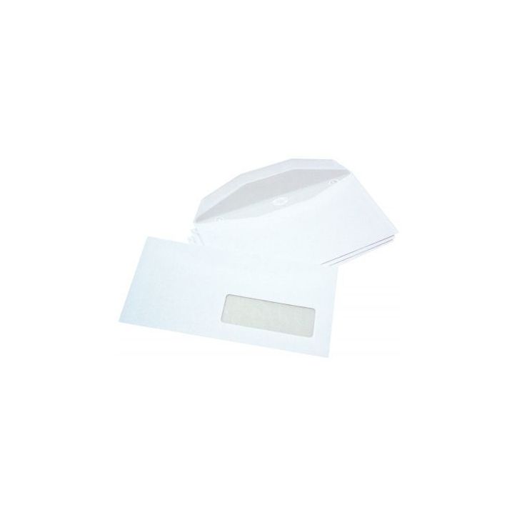 Boîte de 1000 enveloppes blanches 114x229 80g/m² fenêtre 35x100 de mise sous pli automatique gommées 1720 (...)