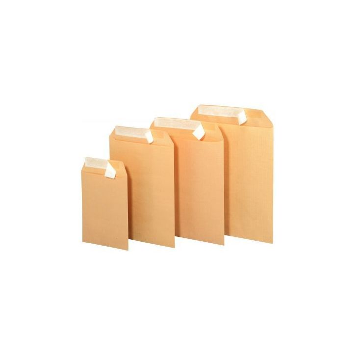 Paquet de 50 pochettes kraft C4 229x324 90g/m² bande de protection 51956