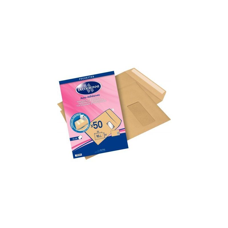 Achetez Paquet de 50 pochettes kraft 90 grammes 229x324 avec fenêtre 50x110 51751 LA COURONNE pas c.. Achetez Paquet de 50 pochettes kraft 90 grammes 229x324 avec fenêtre 50x110 51751 LA COURONNE pas c..