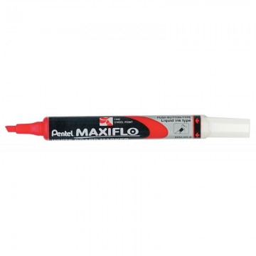 Marqueur tableau blanc Maxiflo pointe fine biseautée rouge MWL6S-B PENTEL