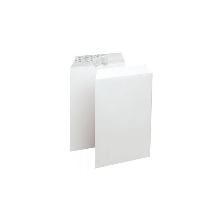 Boîte de 250 pochettes vélin blanc C4 229x324 90g/m² bande de protection 1923 LA COURONNE