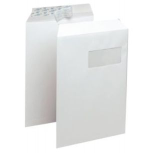 Achetez Boîte de 250 pochettes vélin blanc C4 229x324 90g/m² fenêtre 50x110 bande de protection ..