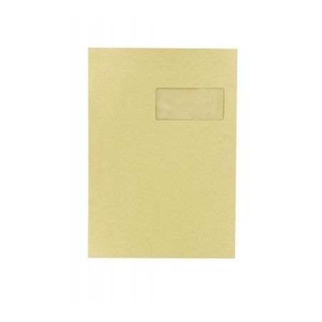 Achetez Carton de 250 pochettes kraft 229x324mm 120g soufflet 30mm bande siliconée fenêtre 50x100m..