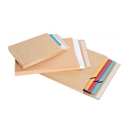 Achetez GPV paquet de 50 pochettes kraft brun auto-adhésif, format 24 260x330mm soufflet 30mm120g p..