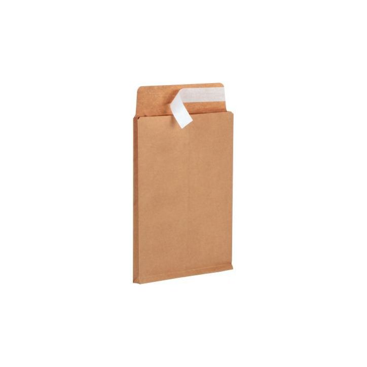 Paquet de 50 pochettes kraft + 260 X330mm 130g soufflet 30mm bande siliconée en kraft + 502799 LA COURONNE