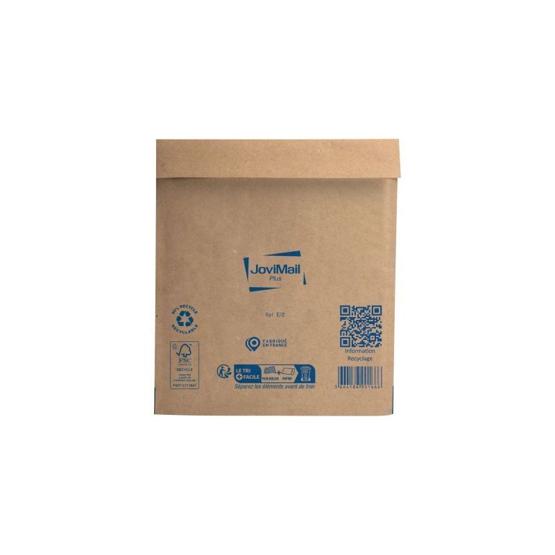 Achetez Carton de 100 pochettes bulles papier renforcé 220x260 153500106 JOVIMAIL JOVIPACK pas cher..