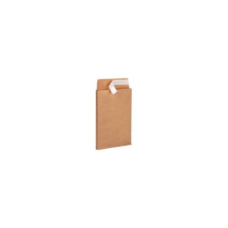 Paquet de 50 pochettes  kraft + 280 X 365mm 120g soufflet 70mm bande siliconée 502731 LA COURONNE