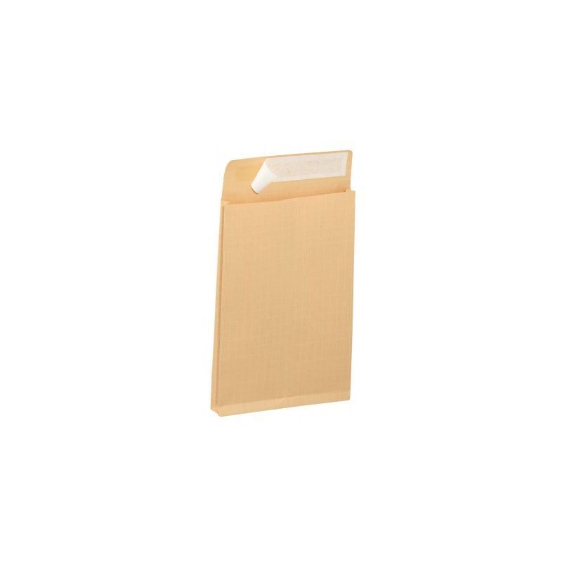 Achetez Paquet de 50 pochettes kraft armé brun 3 soufflets 280x365 130g/m² bande de protection 501..