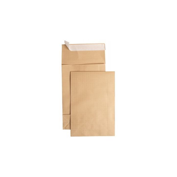 Paquet de 50 pochettes kraft armé 280x410mm soufflet 90mm bande siliconée 1729 LA COURONNE