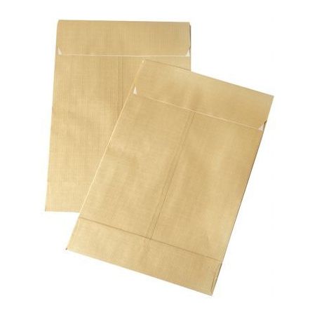 Achetez Paquet de 50 pochettes kraft armé brun 3 soufflets 280x375 130g/m² bande de protection 501..