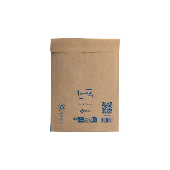Carton de 100 pochettes bulles papier 180x260mm Kraft 153400105 JOVIMAIL JOVIPACK