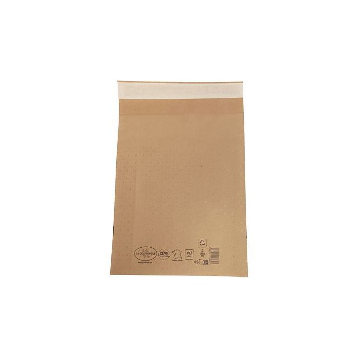 Carton de 50 pochettes bulle air papier 150  x 250 mm avec soufflet 60 mm 834 LA COURONNE