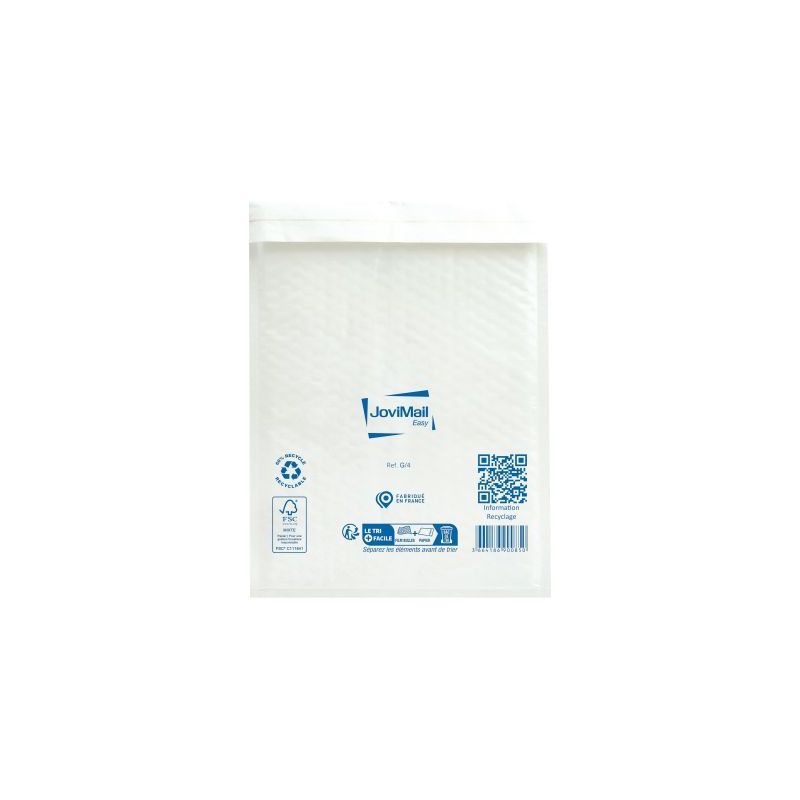 Achetez Carton de 100 pochettes blanches bulles d'air 240x330mm 153100108 JOVIMAIL JOVIPACK pas cher..