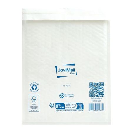 Achetez Carton de 100 pochettes blanches bulles d'air 240x330mm 153100108 JOVIMAIL JOVIPACK pas cher..