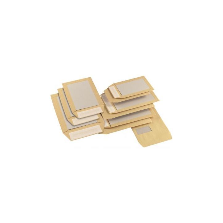 Boîte de 100 pochettes dos carton 230x320 120g/m², bande siliconée 4455