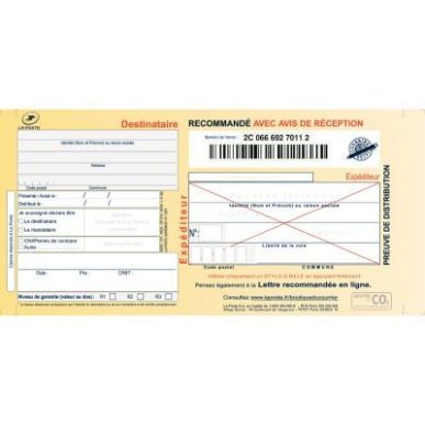 Achetez Boite de 100 imprimés recommandés avec accusé de réception présentation liasse 3756 pas..