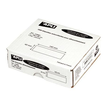 Achetez Boîte de 1000 étiquettes d'affranchissement 140x40mm - 1 pose 115497 AGIPA pas cher sur Ma..