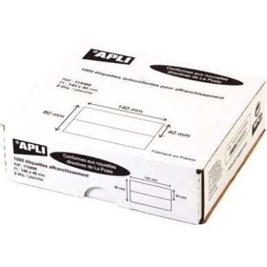 Achetez Boîte de 1000 étiquettes d'affranchissement 140x40mm - 2 poses 115498 AGIPA pas cher sur M..