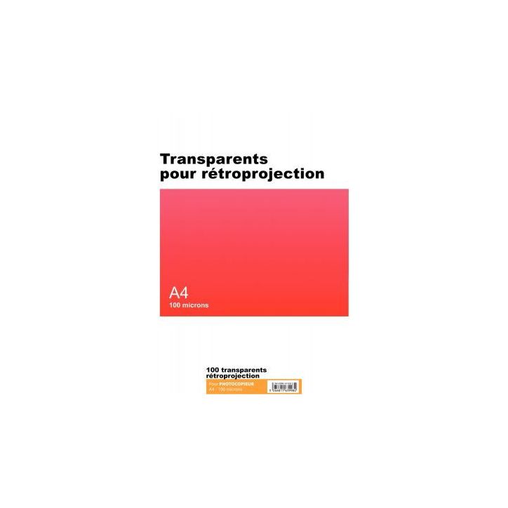 Boîte de 100 transparents pour rétroprojection copieur A4 100µ 33638237 ACCO
