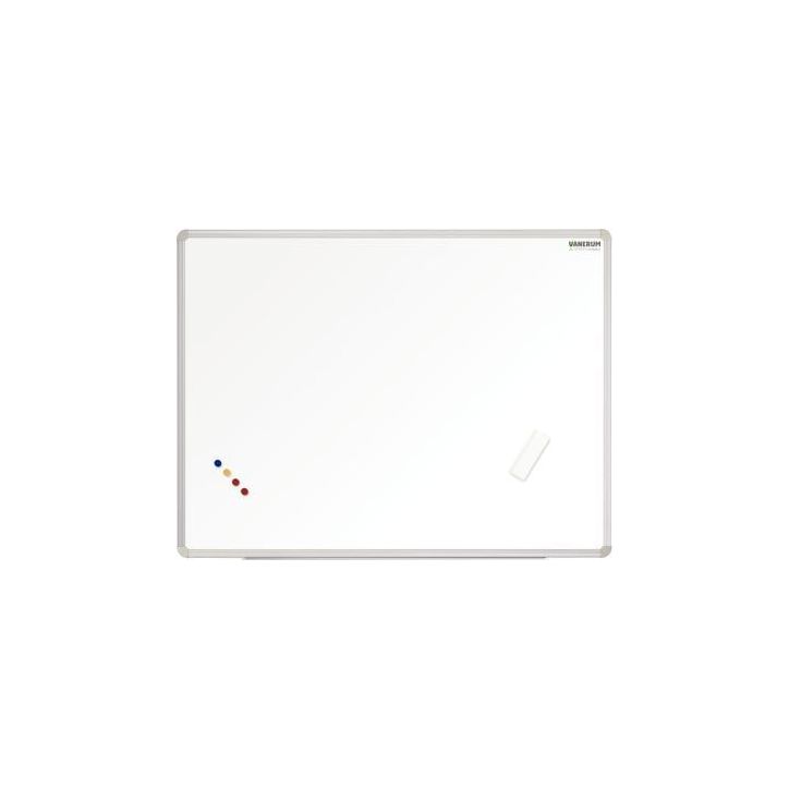 Tableau Blanc émaillé magnétique, cadre aluminium, Format : 90 x 120 cm