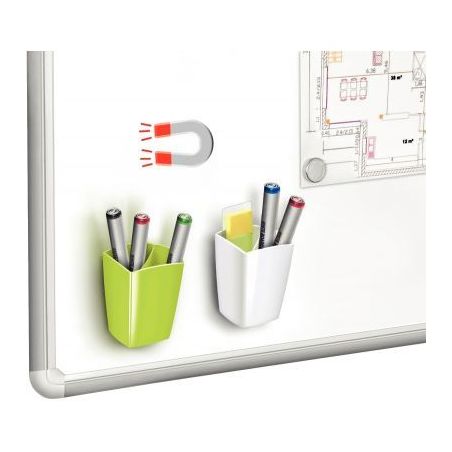 Achetez CEP Pot à  crayons et feutres, magnétique, 2 compartiments, coloris Blanc. Dim L7,8 x H9,..