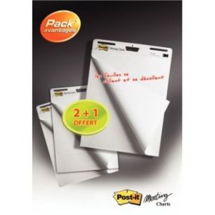 Achetez Pack de 3 blocs meeting chart dont 1 gratuit BP789 POST-IT 3M pas cher sur Ma Rentrée Scola..