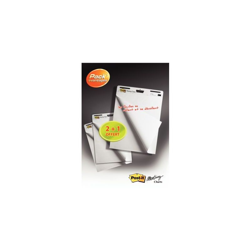 Achetez Pack de 3 blocs meeting chart dont 1 gratuit BP789 POST-IT 3M pas cher sur Ma Rentrée Scola..