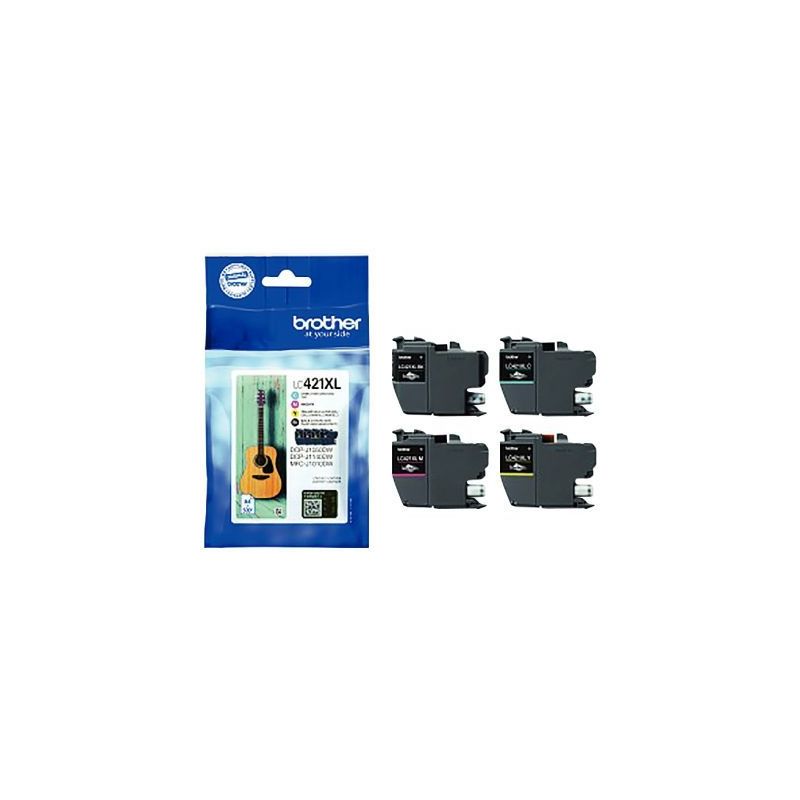 Achetez Lot de 4 cartouches encre Brother LC421XLVALBP noir cyan magenta et jaune à la marque Guita.. Achetez Lot de 4 cartouches encre Brother LC421XLVALBP noir cyan magenta et jaune à la marque Guita..