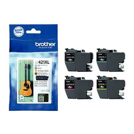 Achetez Lot de 4 cartouches encre Brother LC421XLVALBP noir cyan magenta et jaune à la marque Guita..