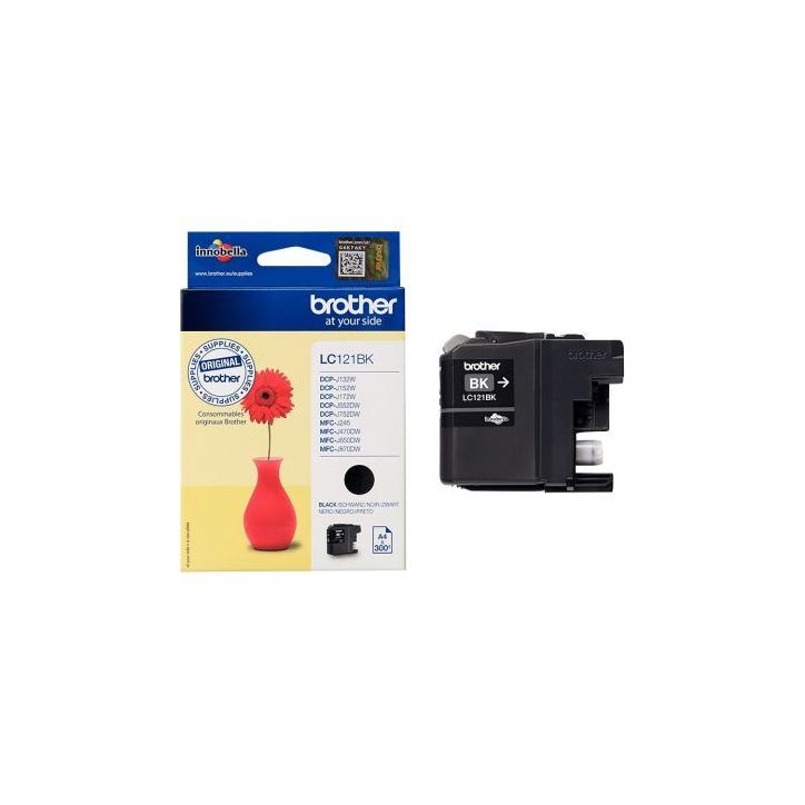 Cartouche jet d'encre à la marque Brother LC121 noir Marguerite rouge BRSPILC121BK BROTHER