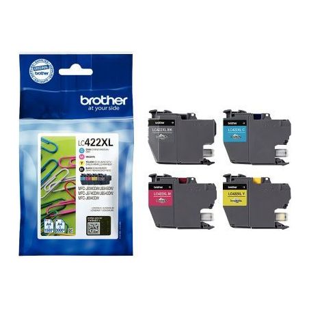 Achetez Lot de 4 cartouches d'encre Brother LC422XLVALBP noir cyan magenta et jaune à la marque Tro..
