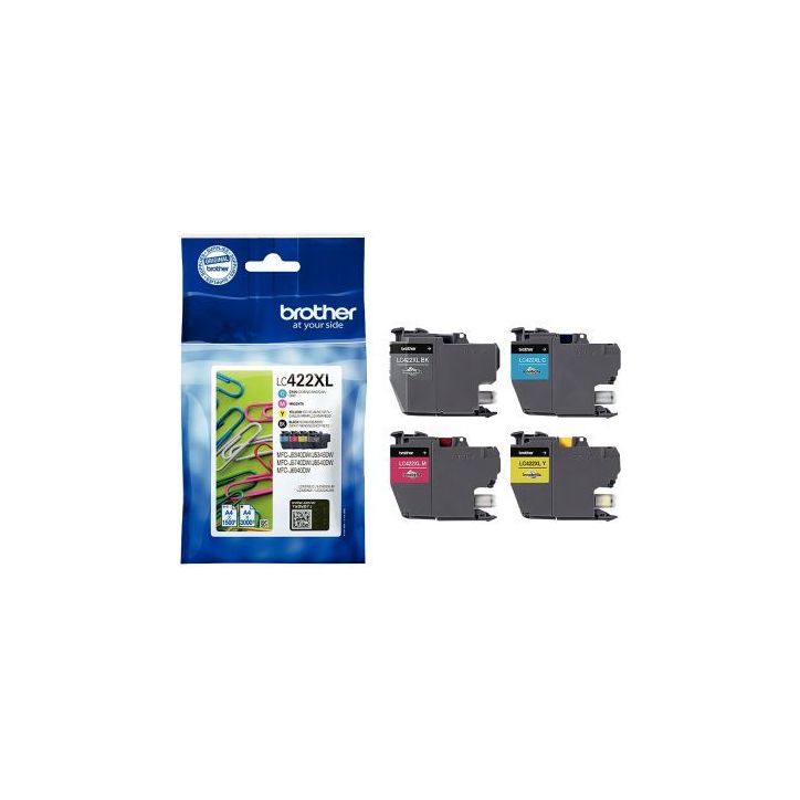 Lot de 4 cartouches d'encre Brother LC422XLVALBP noir cyan magenta et jaune à la marque Trombone LC422XLVAL B(...)
