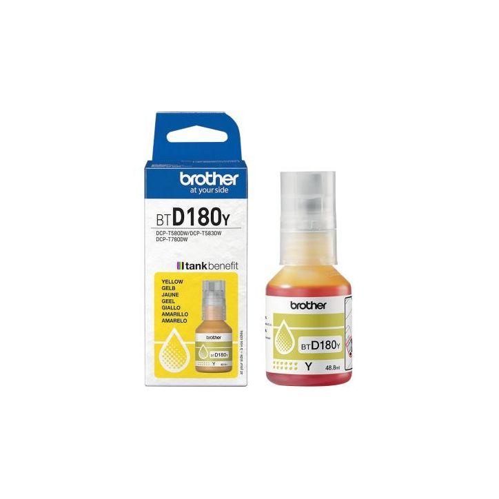 Brother BTD180 bouteille jet d'encre jaune authentique (BTD180J) BTD180 BRSPIBTD180Y BROTHER