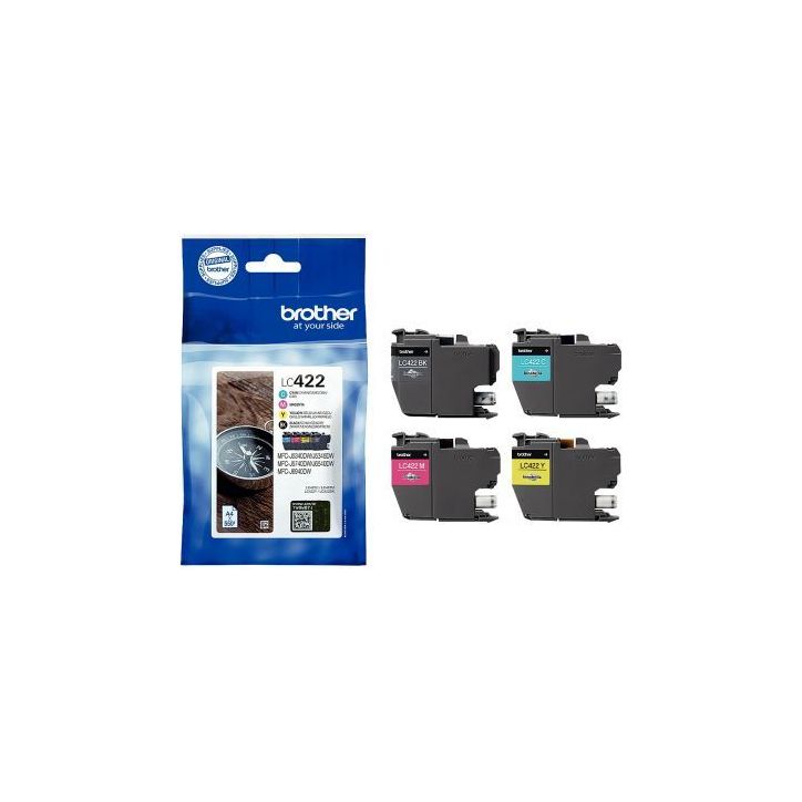 Lot de 4 cartouches d'encre Brother LC422 noir cyan magenta et jaune à la marque Boussole LC422VAL BROTHER