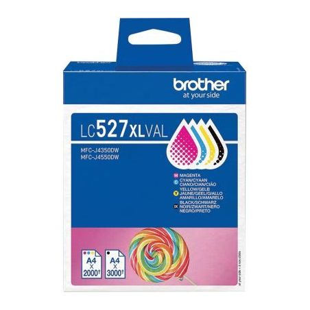 Achetez Brother SUCETTE  lot 4 cartouches encre noire, cyan, magenta, jaune authentique LC527XLVAL L..
