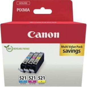 Achetez Lot de 3 cartouches à la marque Canon CLI-521 cyan magenta et jaune 521 CASPI2934B007BU CAN..