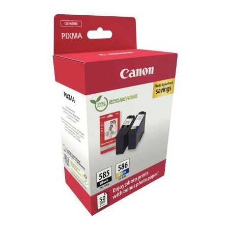 Achetez Canon 585 / 586 pack de 2 cartouches jet d'encre noire & couleurs authentique (PG585BL / CL5..