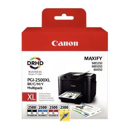 Achetez Lot de 4 cartouches jet d'encre à la marque Canon PGI2500XL noir cyan magenta et jaune haut..