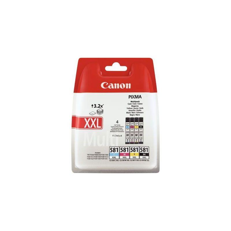 Achetez Lot de 4 cartouches jet d'encre à la marque CANON CLI581XXL noire et couleurs 581XXL CASPI1..