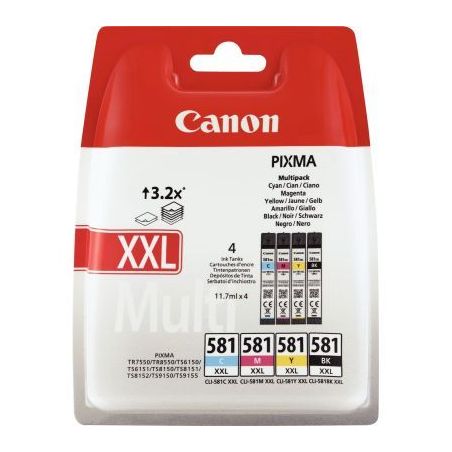 Achetez Lot de 4 cartouches jet d'encre à la marque CANON CLI581XXL noire et couleurs 581XXL CASPI1..