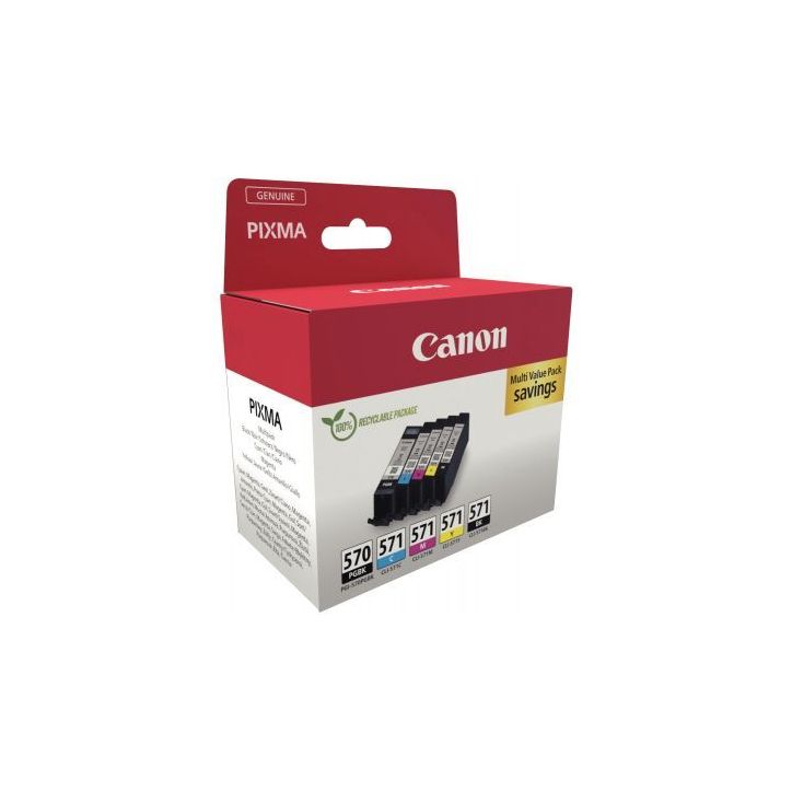 CANON Pack Jet d'encre CLI-571 Cyan/Magenta/Jaune/Noir + pgi-570 Noir 0372C004AA