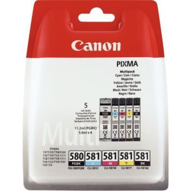 Achetez Lot de 5 cartouches jet d'encre à la marque CANON PGI580/CLI581 noire et couleurs 580 / 581..