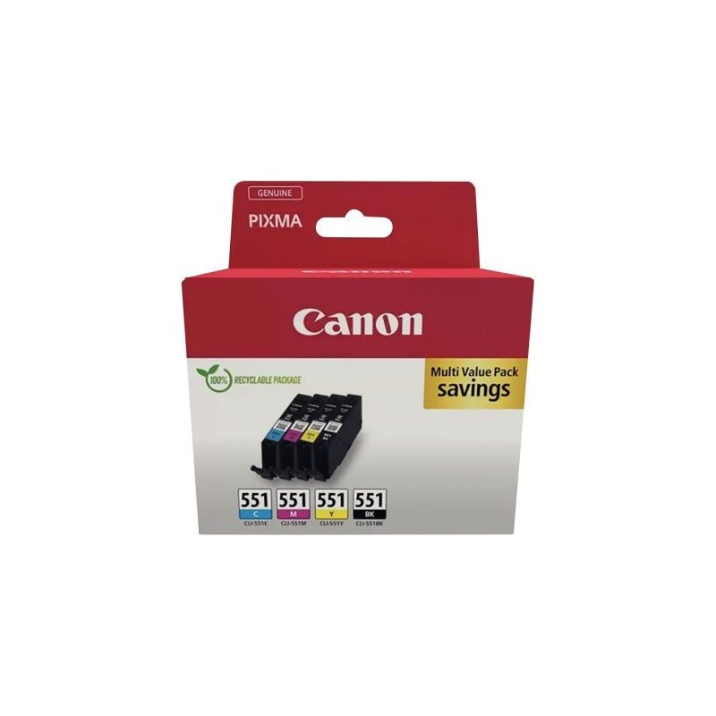Achetez Canon 551 pack de 4 cartouches jet d'encre noire, cyan, magenta et jaune authentique (CLI551.. Achetez Canon 551 pack de 4 cartouches jet d'encre noire, cyan, magenta et jaune authentique (CLI551..